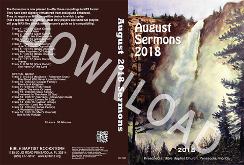 August 2018 Sermons - Downloadable MP3