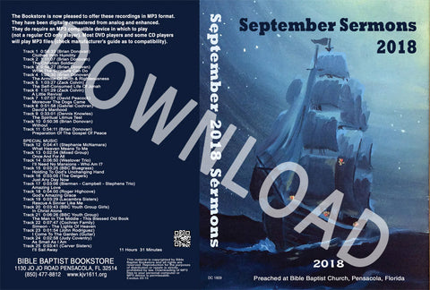 September 2018 Sermons - Downloadable MP3