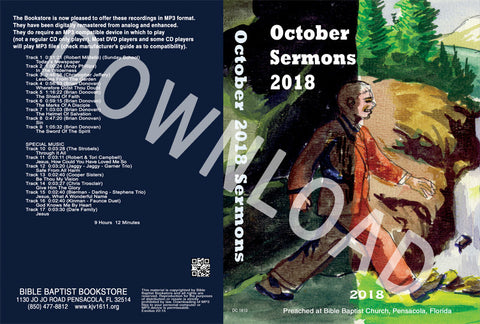 October 2018 Sermons - Downloadable MP3