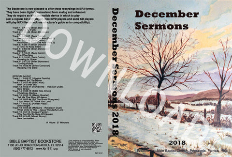 December 2018 Sermons - Downloadable MP3