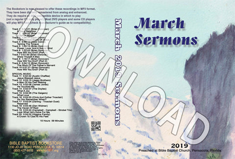 March 2019 Sermons - Downloadable MP3