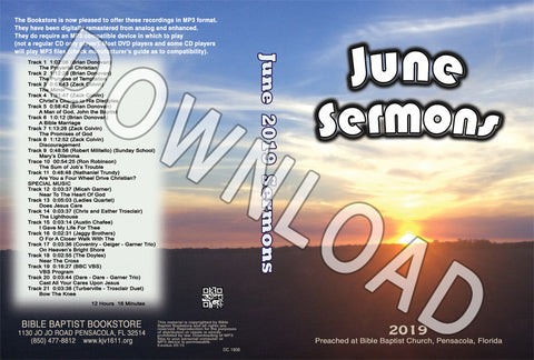 June 2019 Sermons - Downloadable MP3