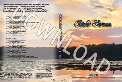 October 2019 Sermons - Downloadable MP3