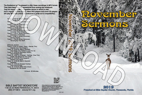 November 2019 Sermons - Downloadable MP3