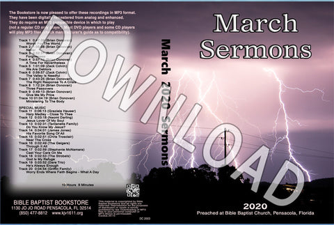 March 2020 Sermons - Downloadable MP3