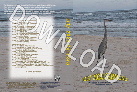 July  2020 Sermons  - Downloadable MP3