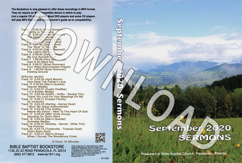 September  2020 Sermons  - Downloadable MP3