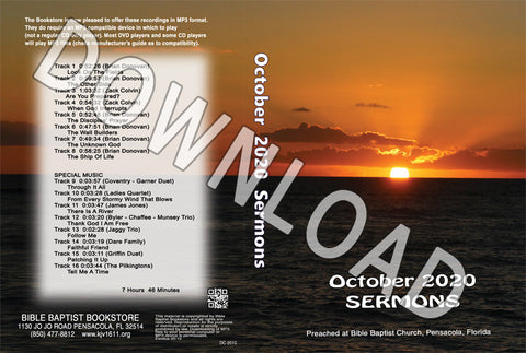 October  2020 Sermons  - Downloadable MP3