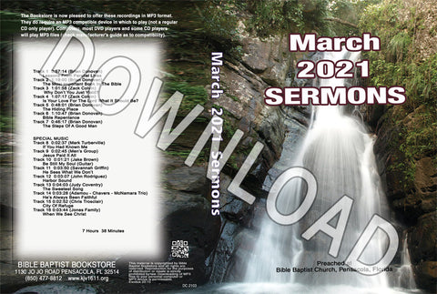 March 2021 Sermons  - Downloadable MP3