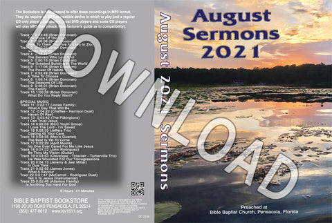 August 2021 Sermons  - Downloadable MP3