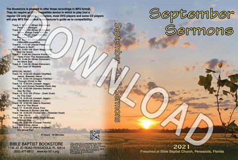 September 2021 Sermons  - Downloadable MP3