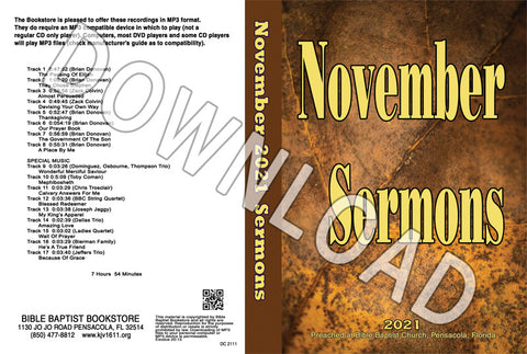 November  2021 Sermons  - Downloadable MP3