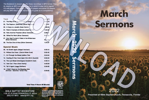 March 2022 Sermons  - Downloadable MP3