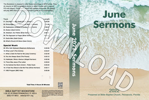 June 2022 Sermons  - Downloadable MP3