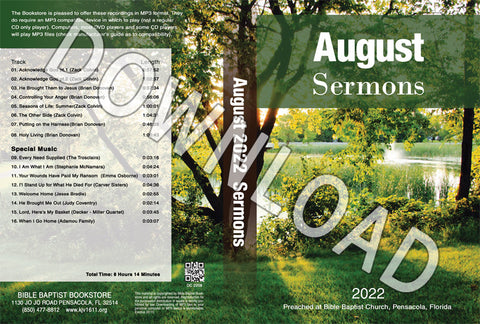 August 2022 Sermons  - Downloadable MP3