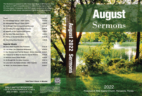 August 2022 Sermons - MP3