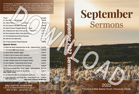 September 2022 Sermons  - Downloadable MP3