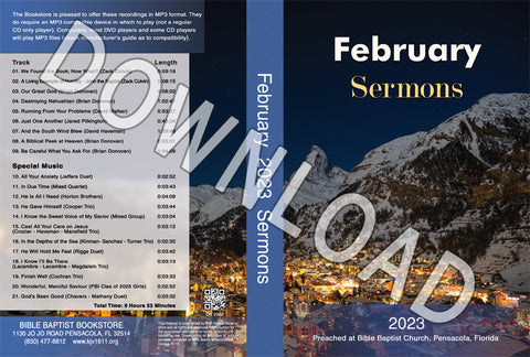 February 2023 Sermons  - Downloadable MP3