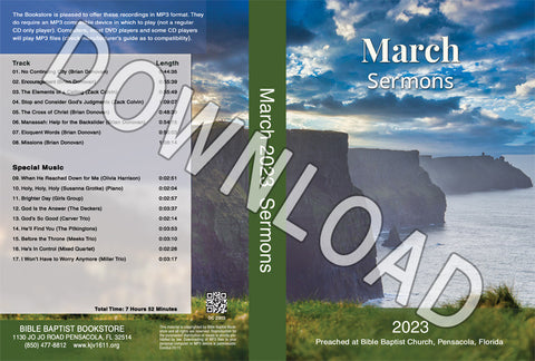 March 2023 Sermons  - Downloadable MP3
