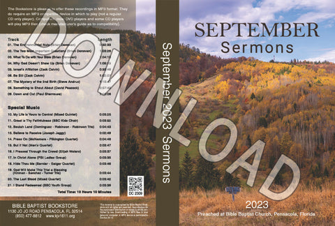 September 2023 Sermons  - Downloadable MP3