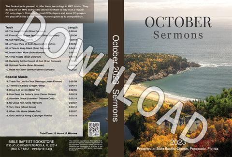 October 2023 Sermons  - Downloadable MP3