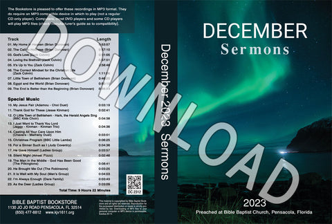 December 2023 Sermons  - Downloadable MP3
