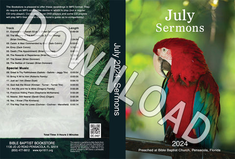 July 2024 Sermons  - Downloadable MP3