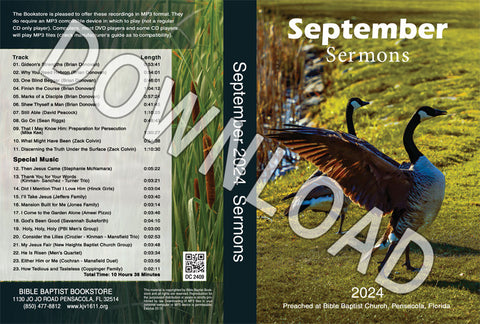 September 2024 Sermons  - Downloadable MP3