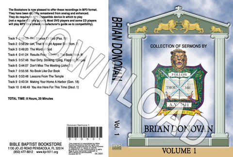 Brian Donovan: Sermons, Volume 1 - Downloadable MP3