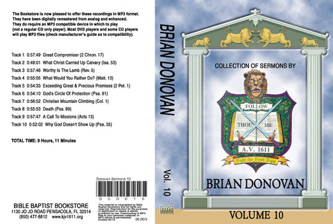 Brian Donovan Sermons on MP3 - Volume 10