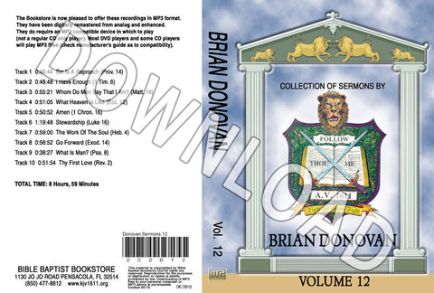 Brian Donovan: Sermons, Volume 12 - Downloadable MP3
