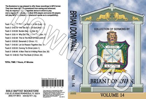 Brian Donovan: Sermons, Volume 14 - Downloadable MP3