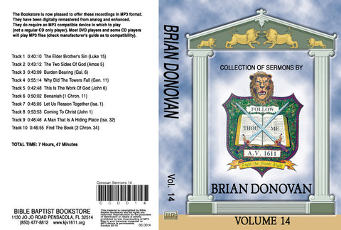 Brian Donovan Sermons on MP3 - Volume 14