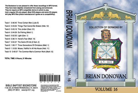 Brian Donovan Sermons on MP3 - Volume 16