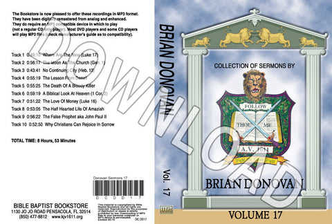 Brian Donovan: Sermons, Volume 17 - Downloadable MP3
