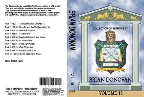 Brian Donovan Sermons on MP3 - Volume 18