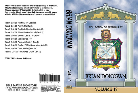 Brian Donovan Sermons on MP3 - Volume 19