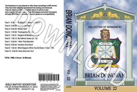 Brian Donovan: Sermons, Volume 22 - Downloadable MP3