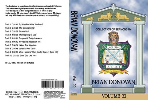 Brian Donovan Sermons on MP3 - Volume 22