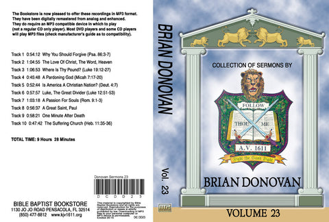 Brian Donovan Sermons on MP3 - Volume 23