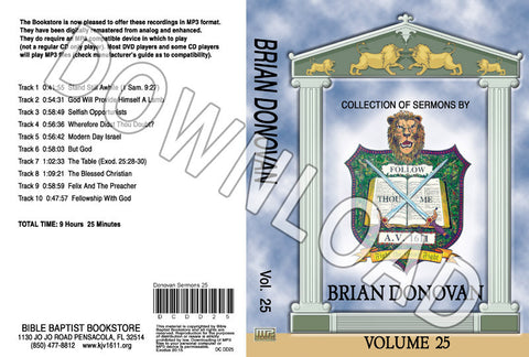 Brian Donovan: Sermons, Volume 25 - Downloadable MP3