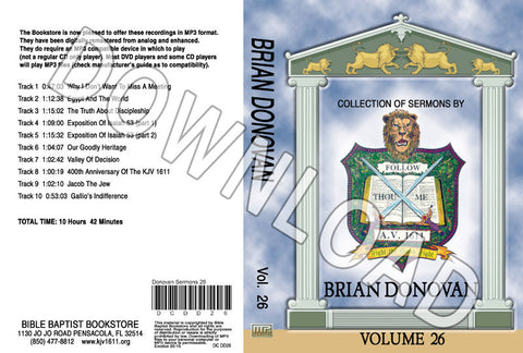 Brian Donovan: Sermons, Volume 26 - Downloadable MP3