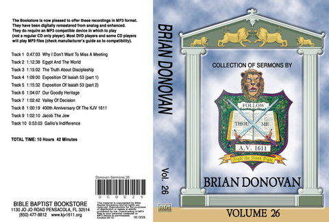 Brian Donovan Sermons on MP3 - Volume 26