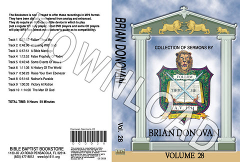 Brian Donovan: Sermons, Volume 28 - Downloadable MP3