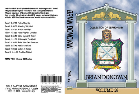 Brian Donovan Sermons on MP3 - Volume 28