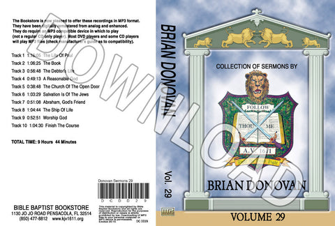 Brian Donovan: Sermons, Volume 29 - Downloadable MP3