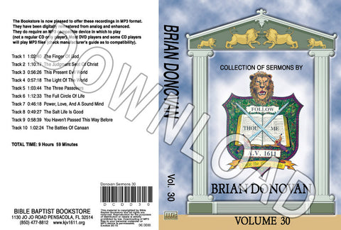 Brian Donovan: Sermons, Volume 30 - Downloadable MP3