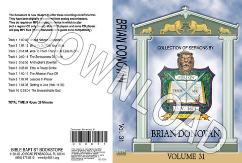 Brian Donovan: Sermons, Volume 31 - Downloadable MP3