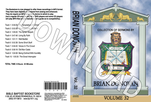 Brian Donovan: Sermons, Volume 32 - Downloadable MP3