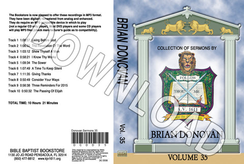 Brian Donovan: Sermons, Volume 35 - Downloadable MP3
